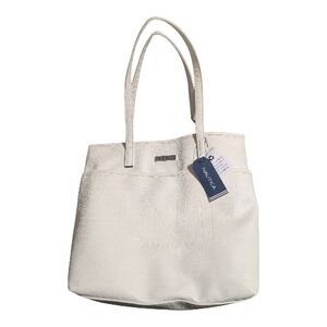 Nautica Monogram Logo White Tote Bag